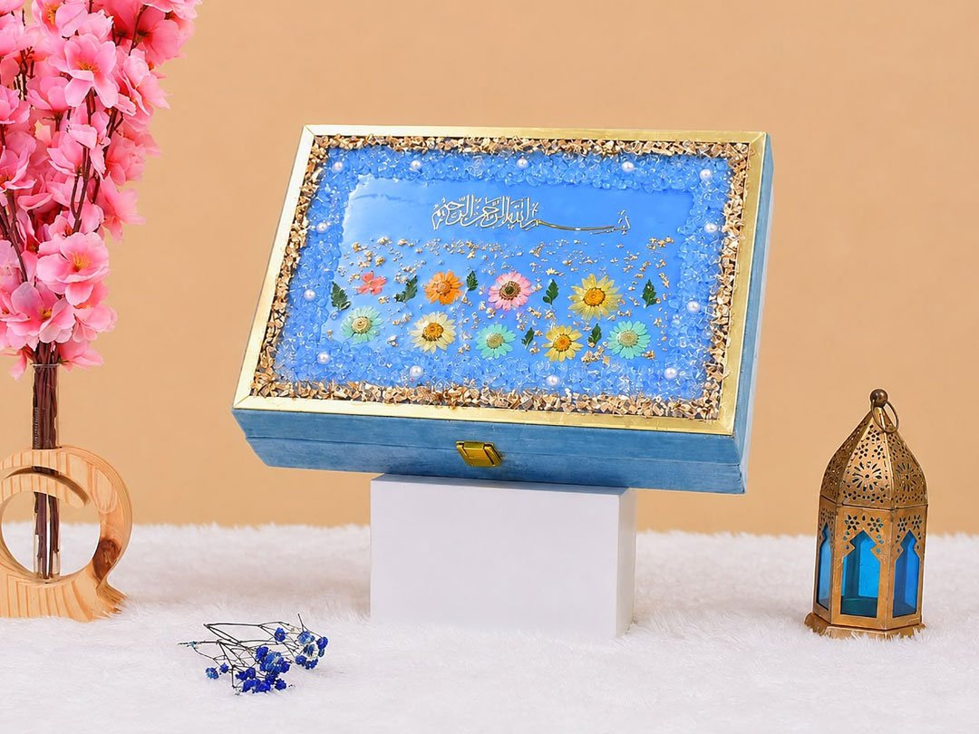 sky blue quran box