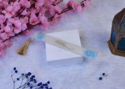 White Quran Bookmark with Blue Foils