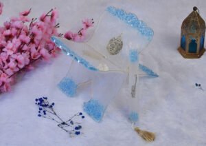 White Premium Resin Riyal with Sky Blue Foil