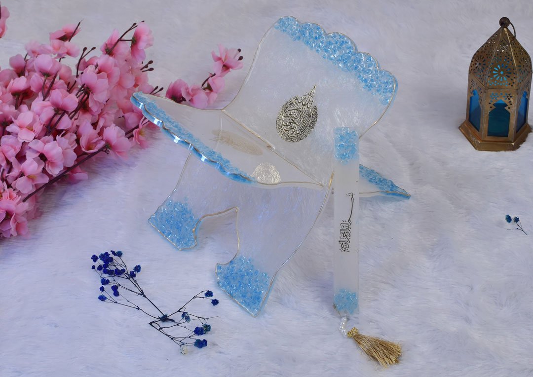 Cream and blue noor e quran hamper