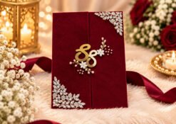 Alternative view of Personalized 3-Side Nikah Nama with Pen