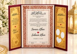 Personalized 3-Side Nikah Nama with Pen