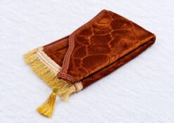 Alternative view of Burnt Orange Islamic Kids Prayer Mat with Traditional Dome Arch Design