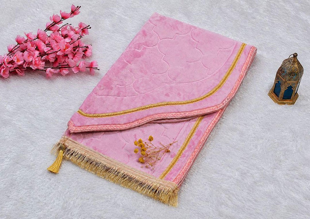 Light Pink Premium Velvet Janamaz - Image 2