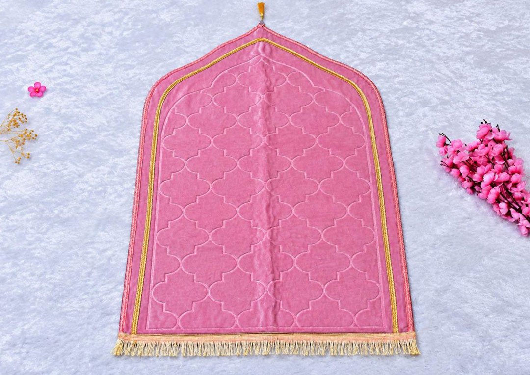 Light Pink Premium Velvet Janamaz