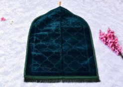 Teal Velvet Islamic Prayer Mat