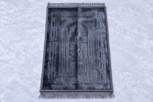 Grey Premium Velvet Janamaz