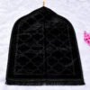 Elegant-Black-Velvet-Prayer-Rug-with-Pink-Blossoms